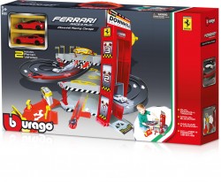 BBurago 15656096, Ferrari Double Lane Racing Garage, inkl. 2 Autos 1:64