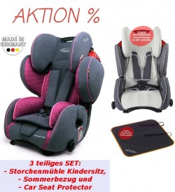 Bundle Storchenmühle SP Pro Rosy with Car Seat Protector and Summercover