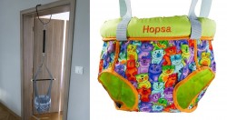 Door bouncer Hopsa Cat colorful orange, design 2021, former Storchenmühle Hopsi