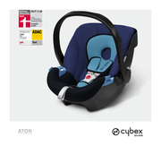 Cybex Aton in Blue Moon with logos
