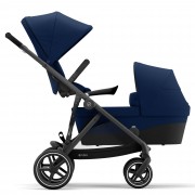 Cybex Gazelle S sibling pushchair with seatunit and carrycot colour Navy Blue BLK