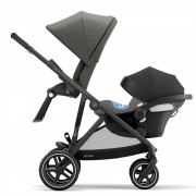 Cybex Gazelle S sibling/twin pushchair with seatunit and infant carrier colour Soho Grey BLK