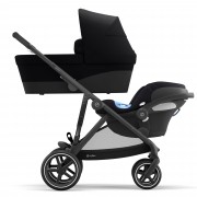 Cybex Gazelle S sibling/twin pushchair with carrycot and infant carrier Aton colour Deep Black BLK
