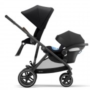 Cybex Gazelle S sibling/twin pushchair with seatunit and infant carrier colour Deep Black BLK