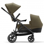 Cybex Gazelle S sibling pushchair with seatunit and carrycot colour Classic Beige BLK