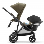 Cybex Gazelle S sibling/twin pushchair with seatunit and infant carrier colour Classic Beige BLK
