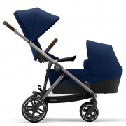 Cybex Gazelle S sibling pushchair with seatunit and carrycot colour Navy Blue TPE