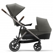 Cybex Gazelle S sibling pushchair with seatunit and carrycot colour Soho Grey TPE
