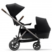 Cybex Gazelle S sibling pushchair with seatunit and carrycot colour Deep Black TPE