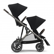 Cybex Gazelle S sibling/twin pushchair with two seatunits colour Deep Black TPE