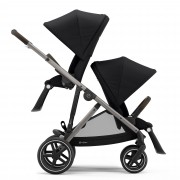 Cybex Gazelle S sibling/twin pushchair with two seatunits in different driving directions colour Deep Black TPE