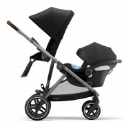Cybex Gazelle S sibling/twin pushchair with seatunit and infant carrier colour Deep Black TPE