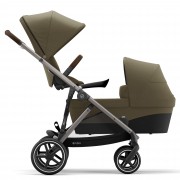 Cybex Gazelle S sibling pushchair with seatunit and carrycot colour Classic Beige TPE