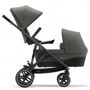 Cybex Gazelle S Cot/ Carrycot with seatunit usage as sibling/twin pushchair colour Soho Grey