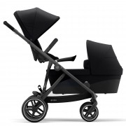 Cybex Gazelle S Cot/ Carrycot with seatunit usage as sibling/twin pushchair colour Deep Black