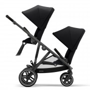 Cybex Gazelle S seatunit Deep Black BLK same line of sight in usage as sibling/twin pushchair