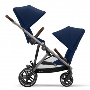 Cybex Gazelle S seat unit Navy Blue TPE mounted in driving direction usage as sibling/twin pushchair