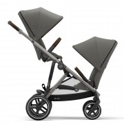 Cybex Gazelle S seat unit Soho Grey TPE mounted in driving direction usage as sibling/twin pushchair