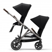 Cybex Gazelle S seatunit Deep Black TPE same line of sight in usage as sibling/twin pushchair