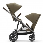Cybex Gazelle S seat unit Classic Beige TPE mounted in driving direction usage as sibling/twin pushchair