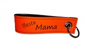 Key Ring Pendant - Genuine Leather - Best Mommy - NEONORANGE