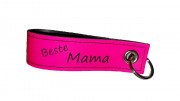 Key Ring Pendant - Genuine Leather - Best Mommy - NEONPINK