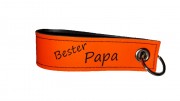 Schlüsselanhänger - Echtleder - Bester Papa - NEONORANGE